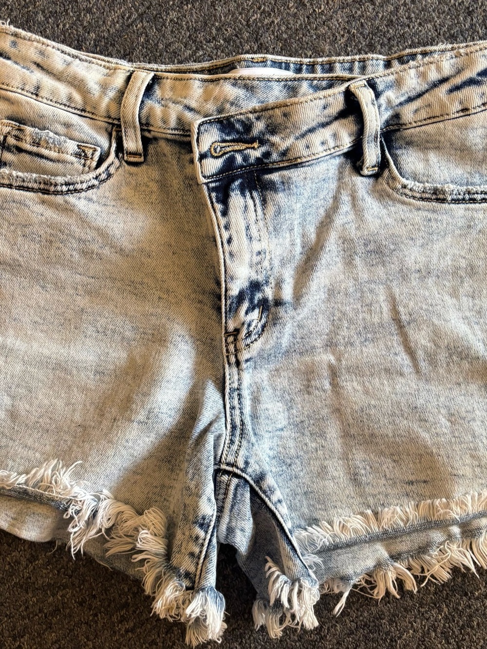 Frayed Hem Light Blue Denim Jean Shorts